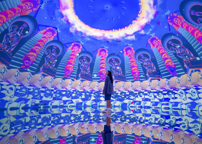 360 immersive bubble room Dubai experience interactive visual installation