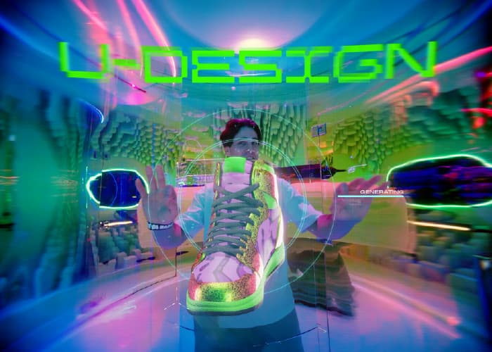 U-Design holographic sneaker design experience Dubai indoor attraction House of Hype